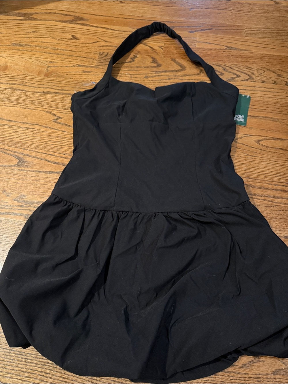Wild fable Black Halter Fit-and-Flare bubble skirt Dress sz small nwt